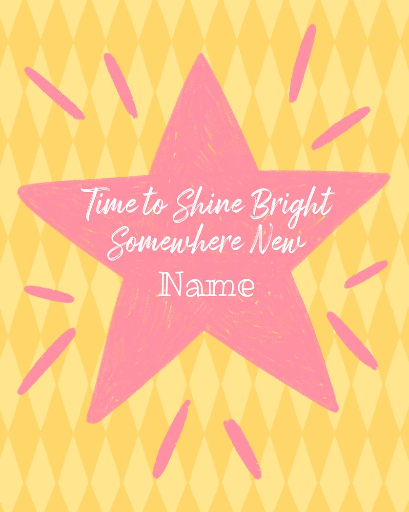 Card design "Shine bright - group leaving ecard"