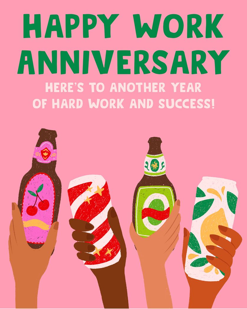 Card design "Cheers to another year - group anniversary ecard"