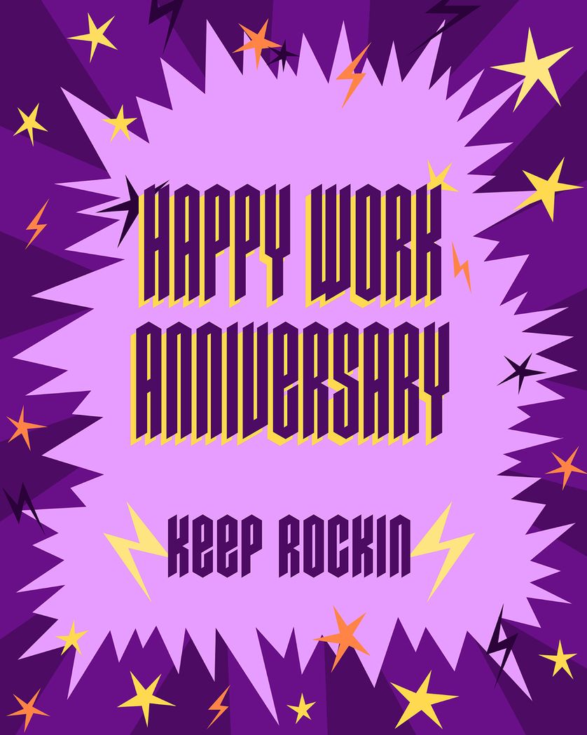 Card design "Keep on Rockin' - group anniversary ecard"