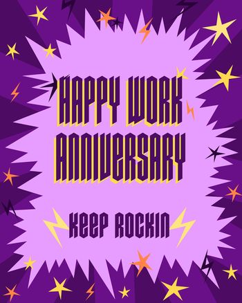 Use Keep on Rockin' - group anniversary ecard