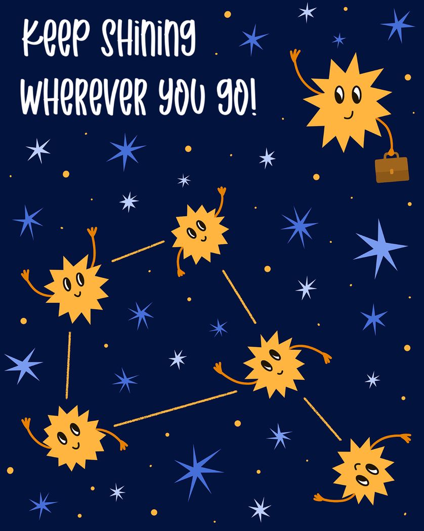 Card design "Twinkle twinkle - group leaving ecard - "