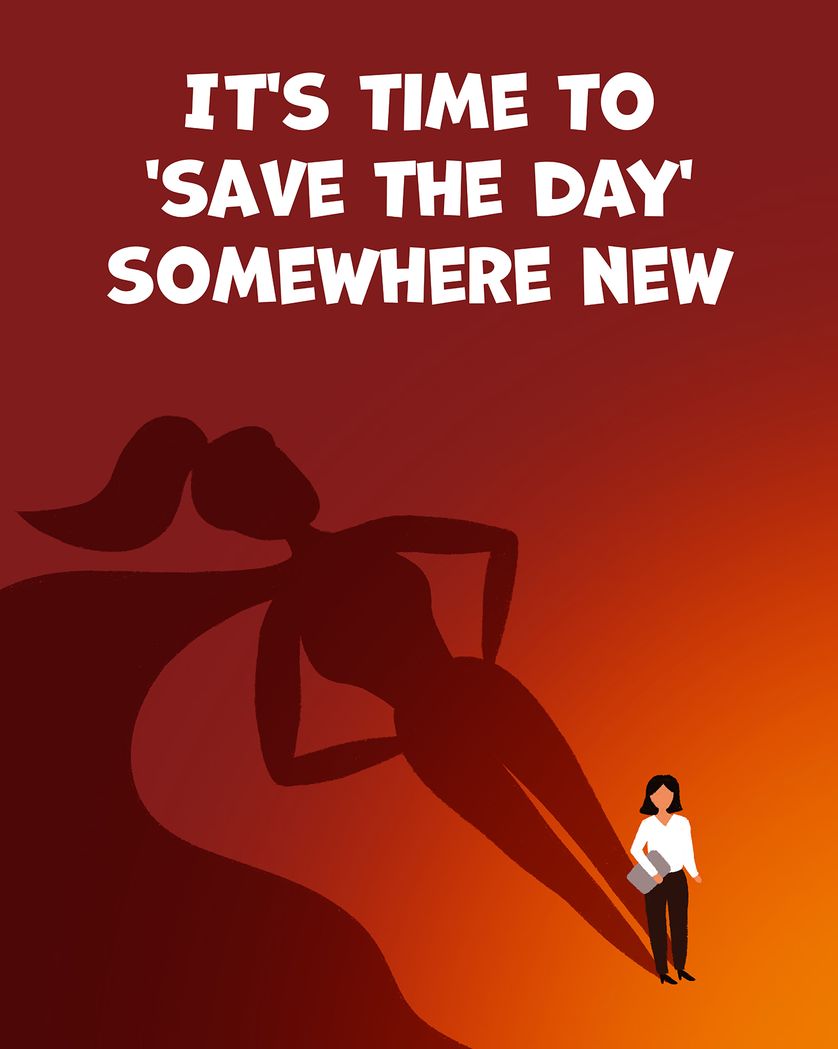 Card design "Office superhero - group leaving ecard"