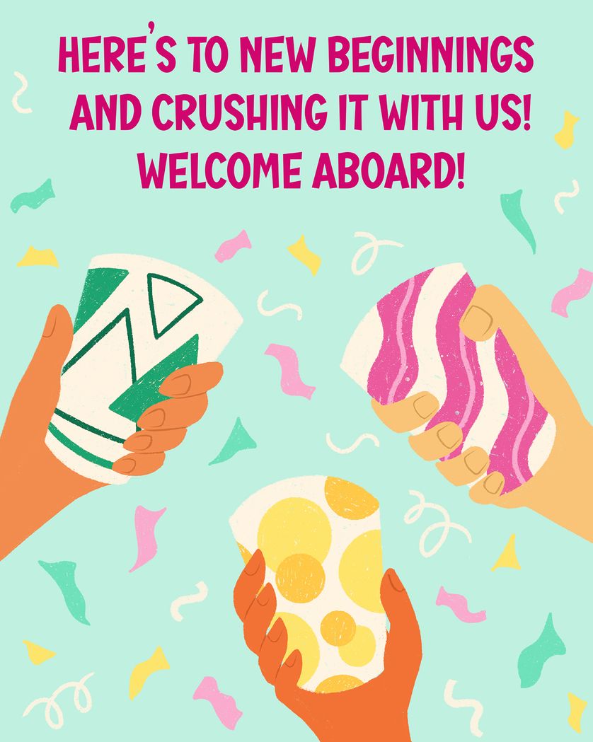 Card design "Welcome drinks - group welcome ecard"