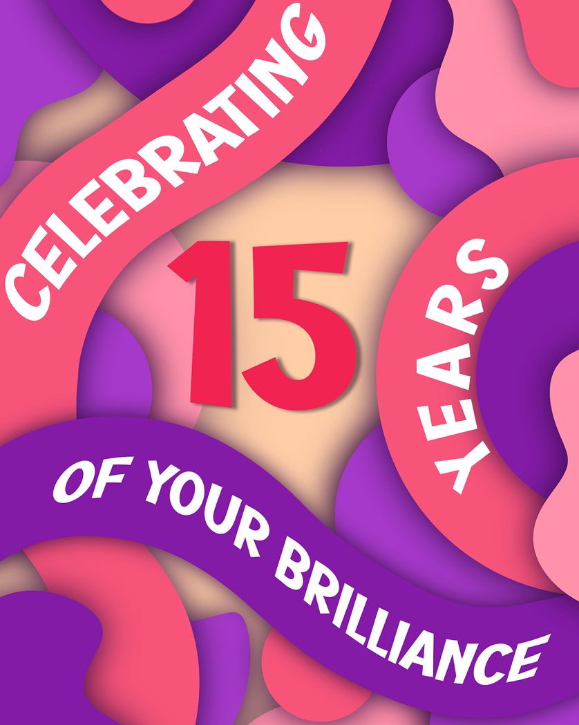 Card design "Swirly woo - group anniversary ecard"