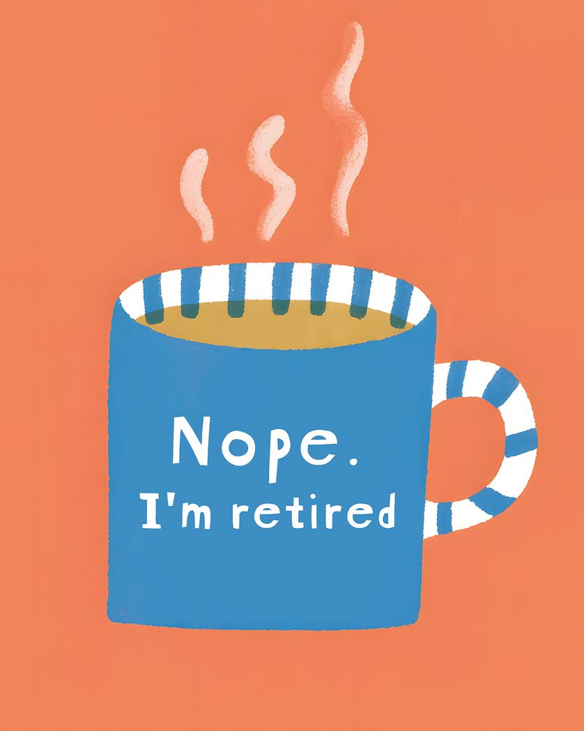 Card design "Permanent Tea break - group retirement ecard"