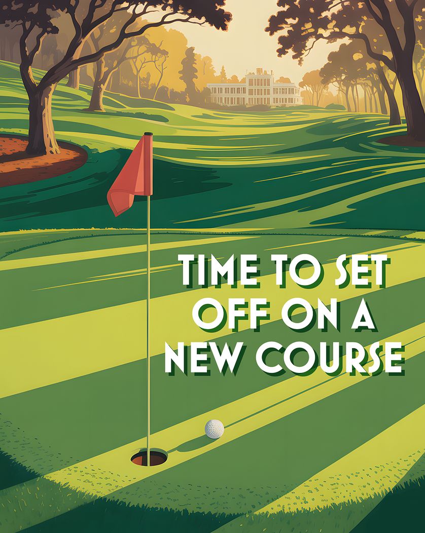 Card design "Tee off - group leaving ecard"