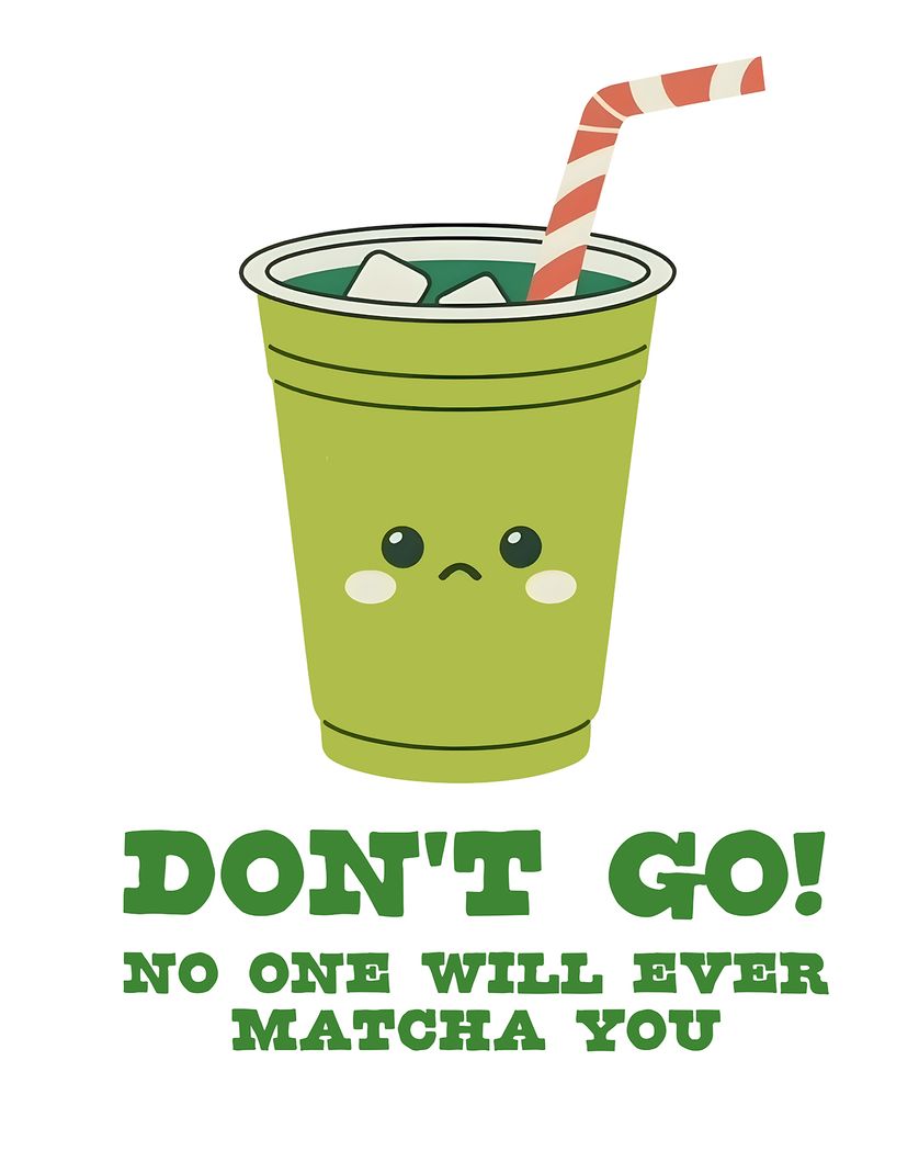 Card design "Matcha time - group leaving ecard"