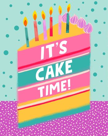 Use Cake slice - group birthday ecard