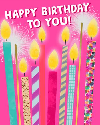 Use Birthday Candles - group birthday ecard
