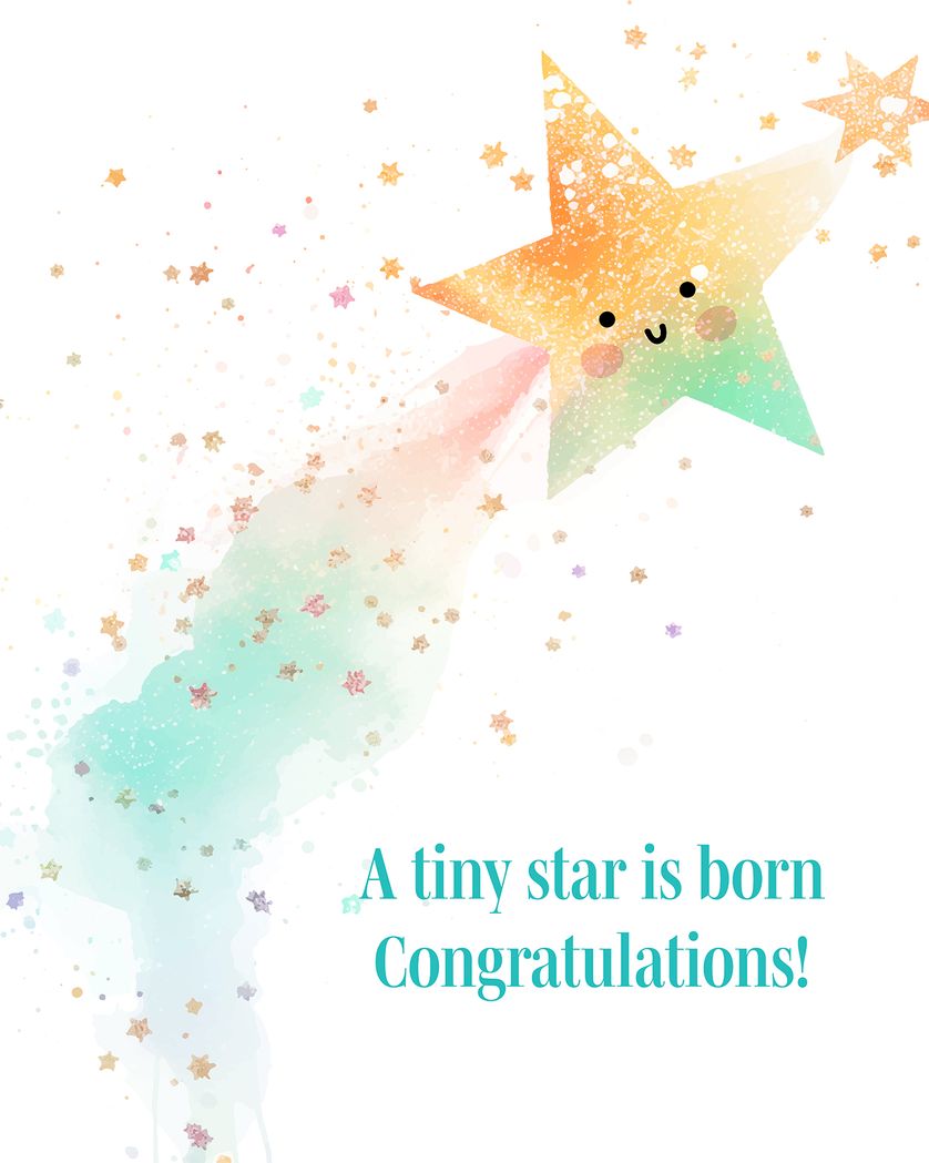 Card design "Wish comes true - group baby ecard"