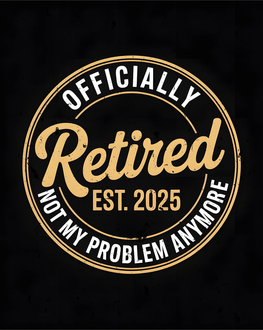 Card design "Official stamp - group retirement ecard"