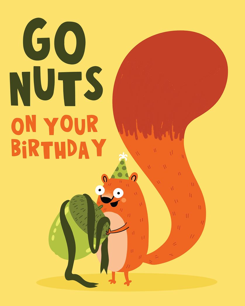 Card design "Go Nuts! -Group Birthday ecard"