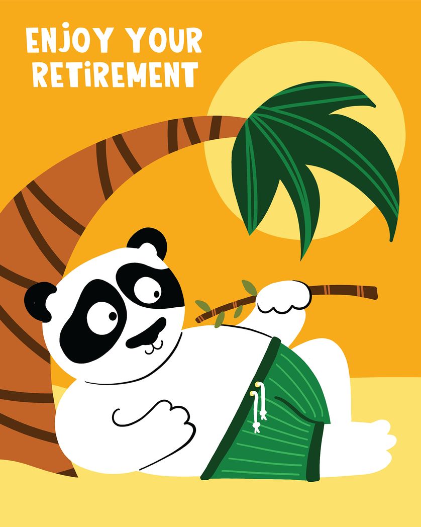 Card design "Panda pants - Group Retirement ecard"
