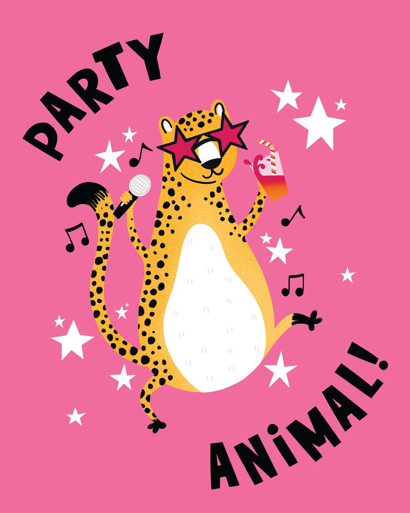 Card design "Crazy Cat - Group birthday ecard"