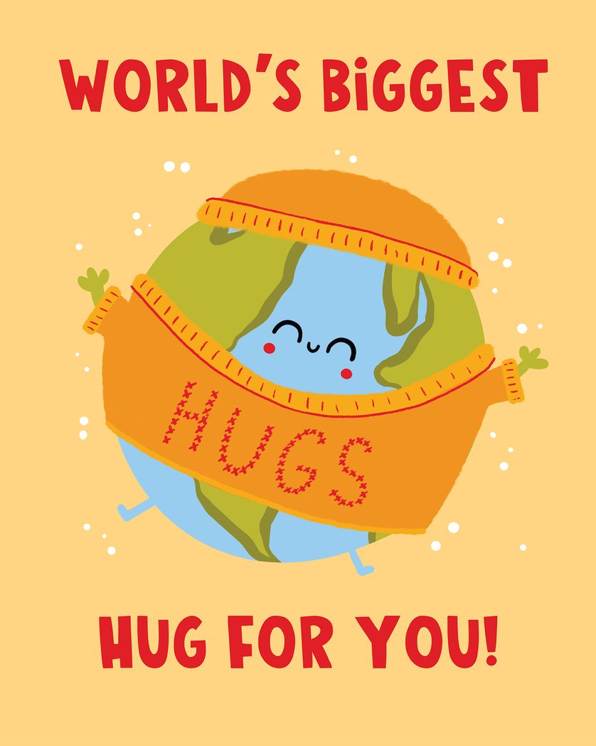 Card design "The biggest hug - group empathy ecard"