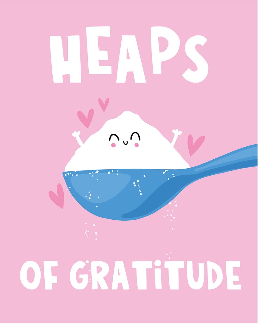 Card design "A spoonful of sugar - group thank you ecard"