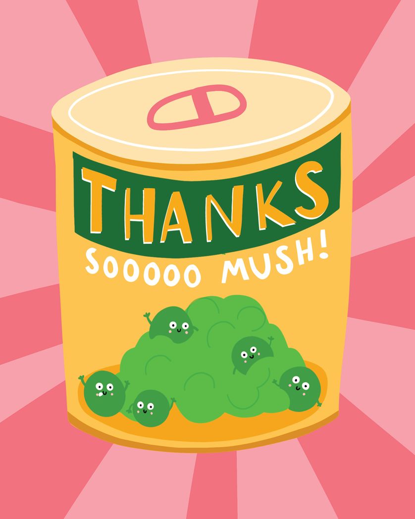 Card design "Mush love - group thank you ecard"