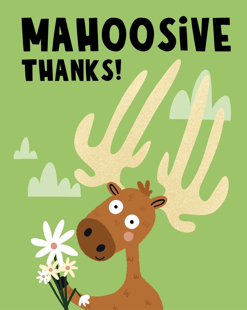 Card design "grateful moose - group thank you ecard"