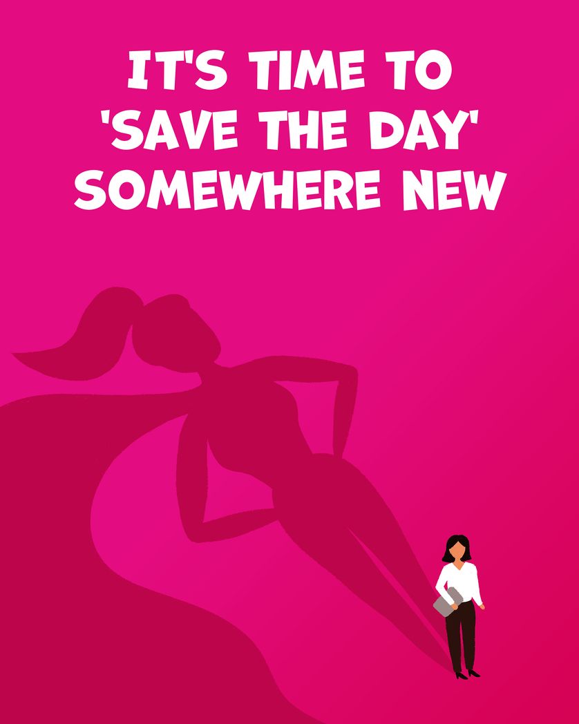 Card design "Office superhero - group leaving ecard"