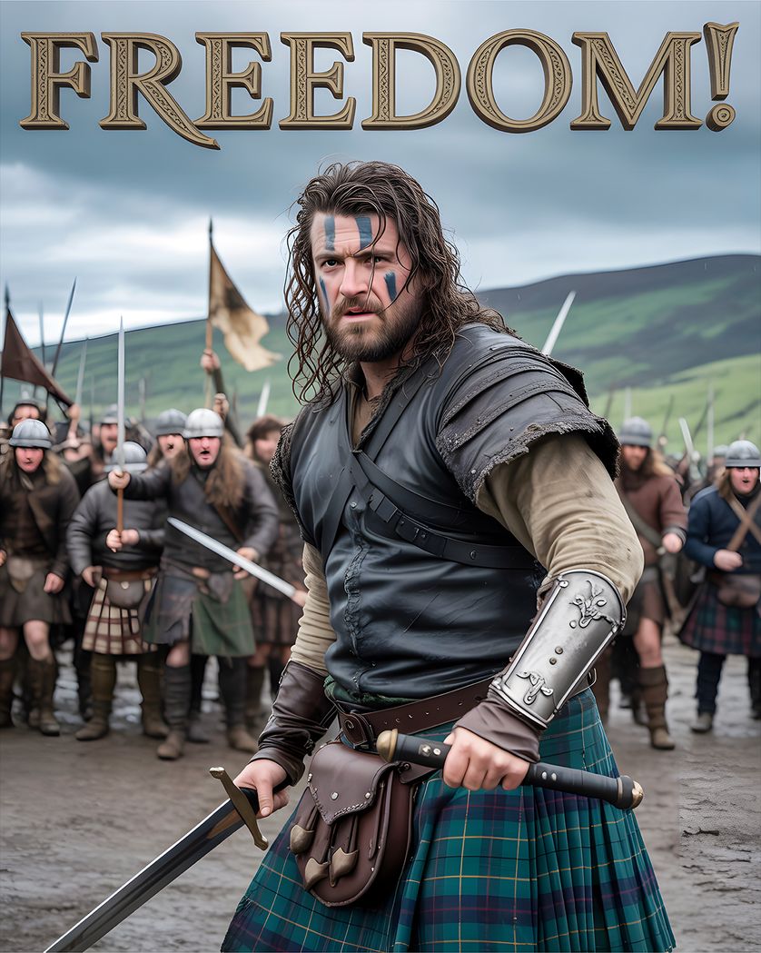 Card design "Braveheart - group AI leaving ecard"
