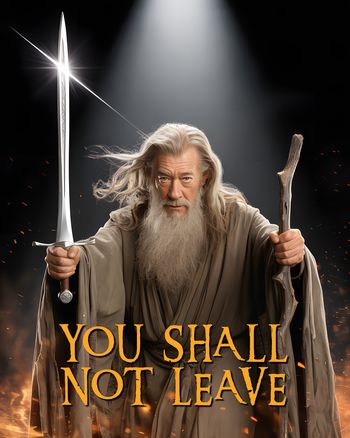 Use You shall not pass - AI group leaving ecard