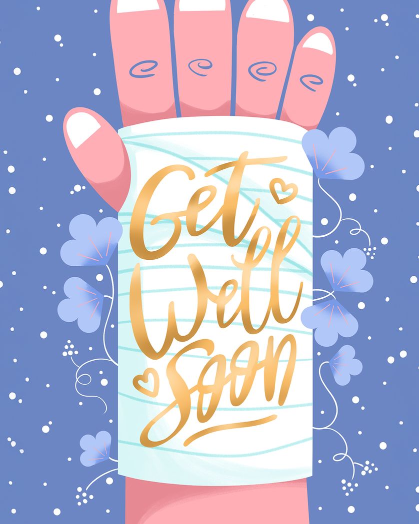 Card design "cast -  group get well ecard"