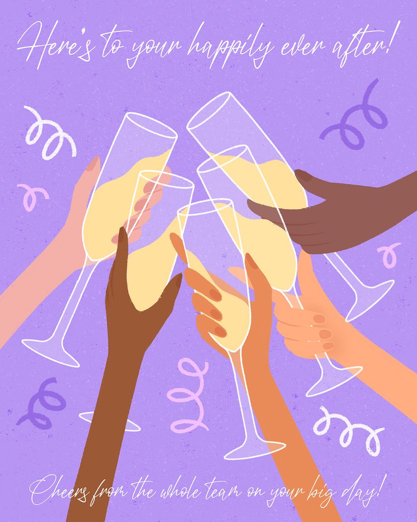 Card design "Wedding toast - group wedding ecard"
