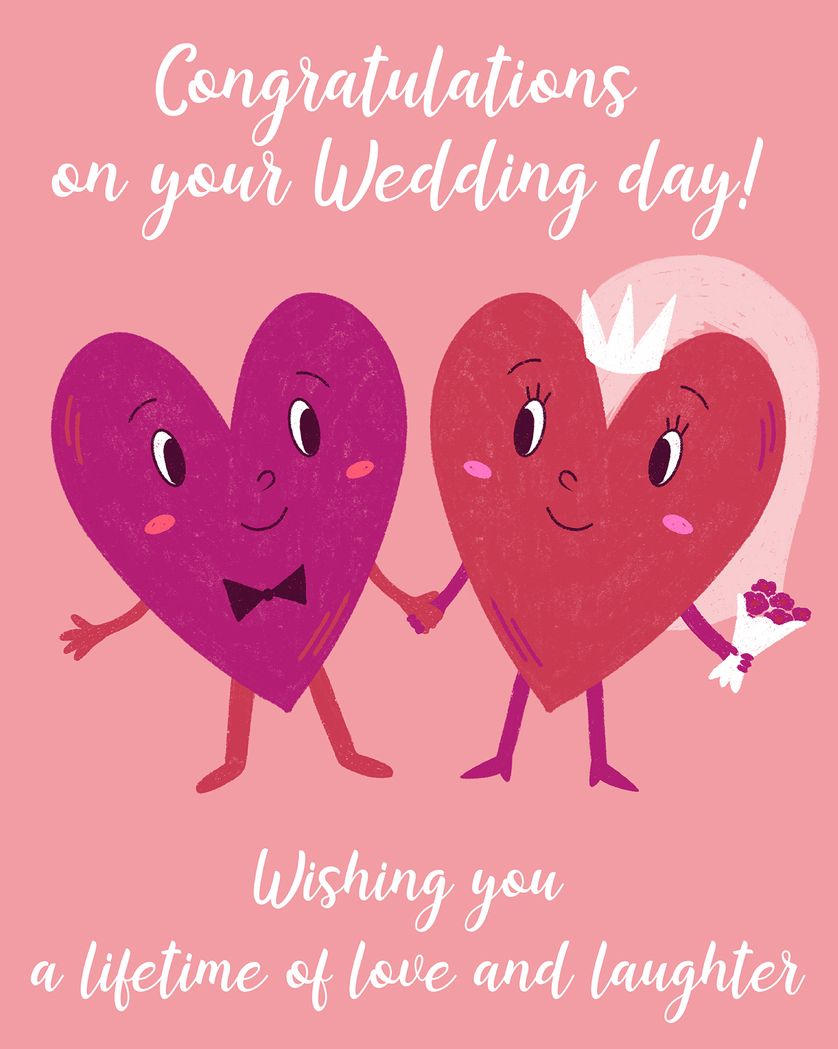 Card design "Wedding Hearts - group wedding ecard"