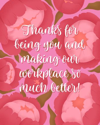 Use Peony Bouquet - group thank you ecard