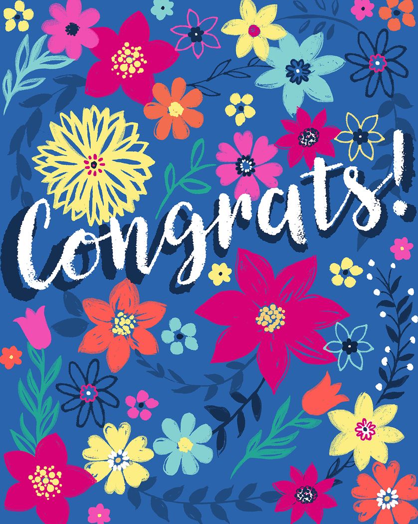 Card design "Floral congrats - group ecard"