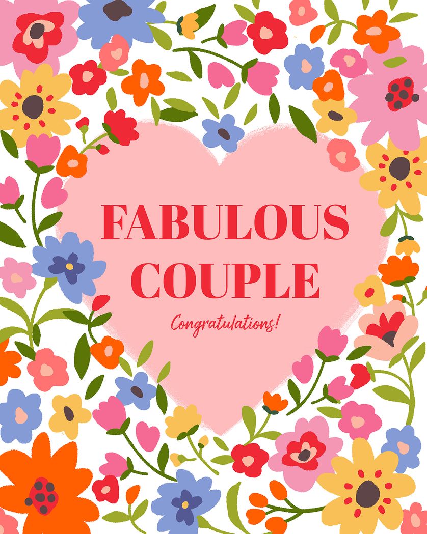 Card design "Hearty congrats - group wedding ecard"