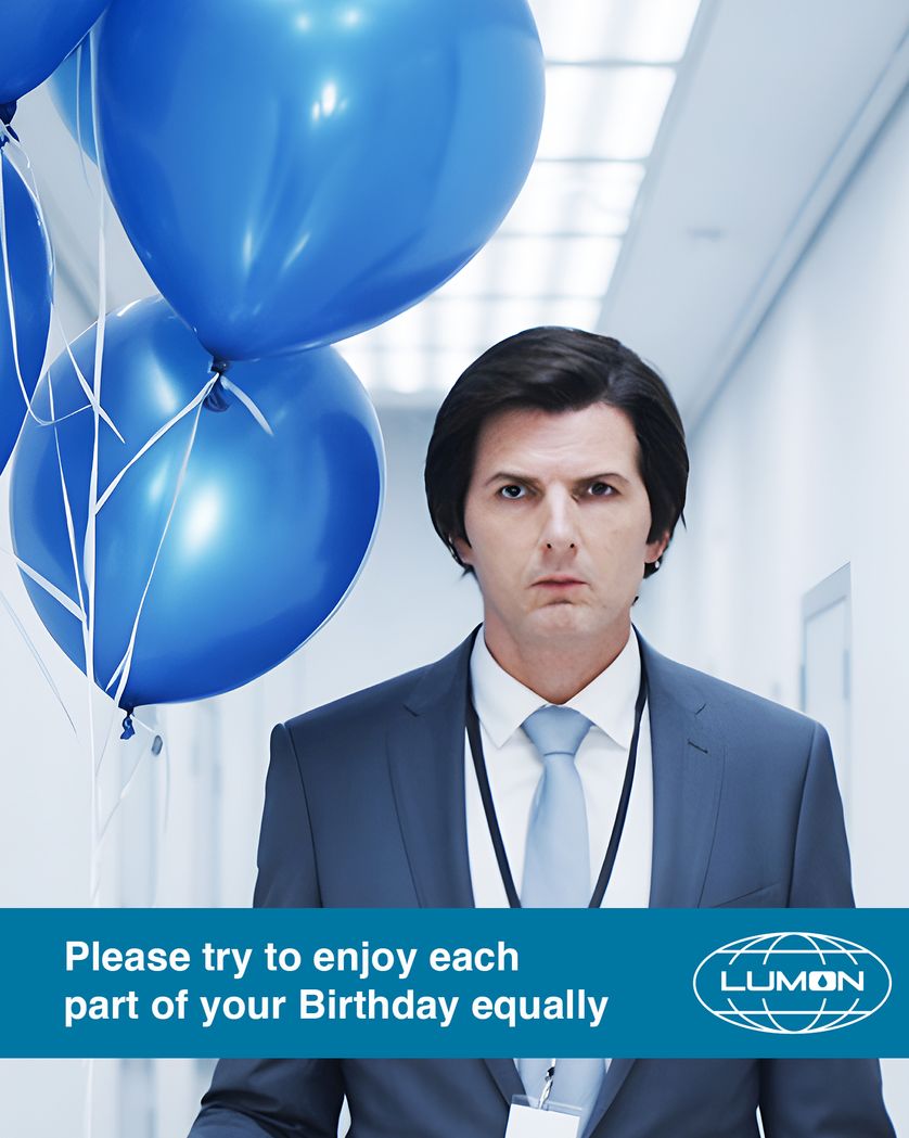 Card design "Severed employee - AI group birthday ecard"