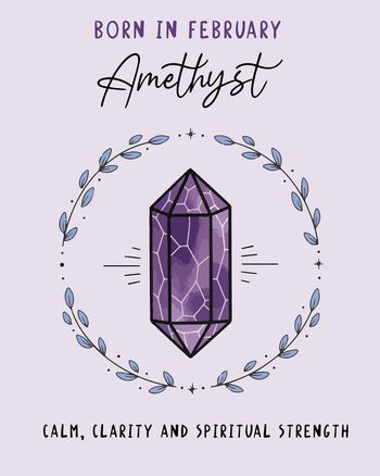 Use February Birthstone - group Birthday ecard