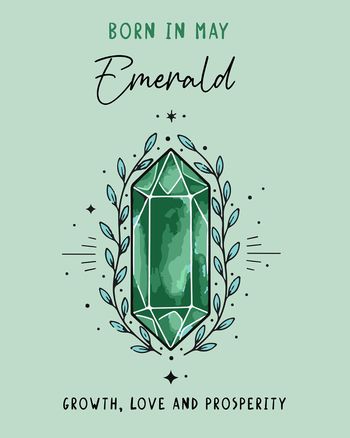 Use May Birthstone - group Birthday ecard