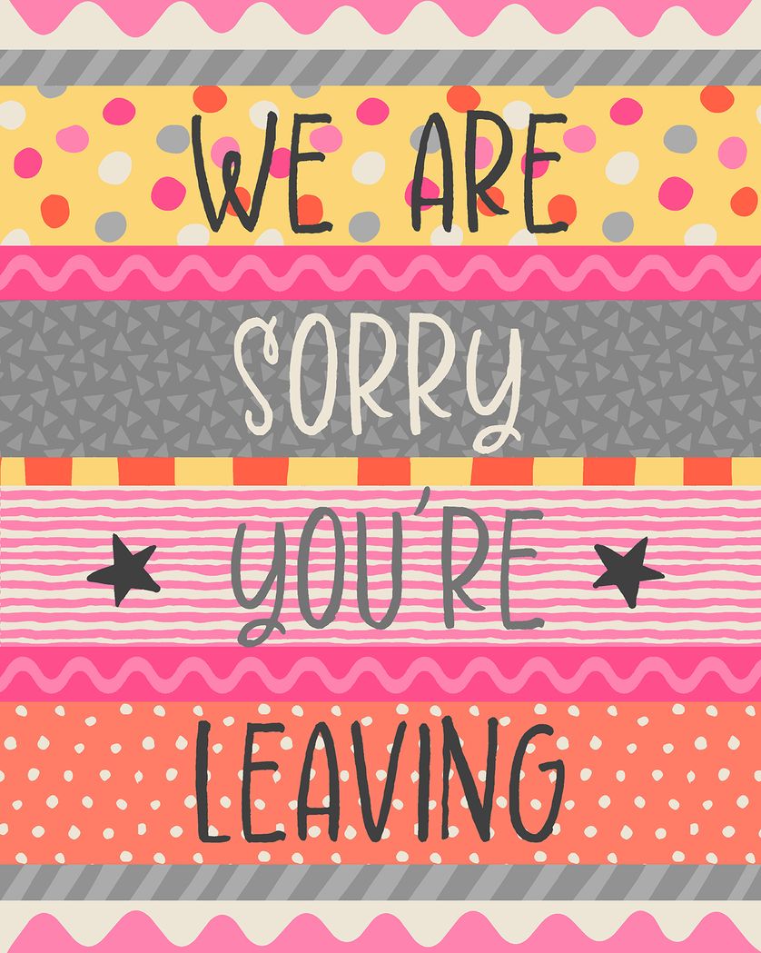 Card design "Patchwork greeting - group leaving ecard"