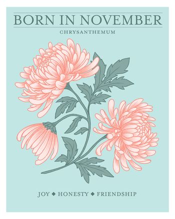 Use Birth flower November - group birthday ecard