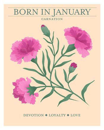 Use Birth flower January - group birthday ecard