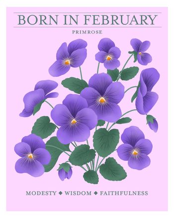 Use Birth flower February - group birthday ecard