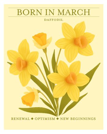 Use Birth flower March - group birthday ecard