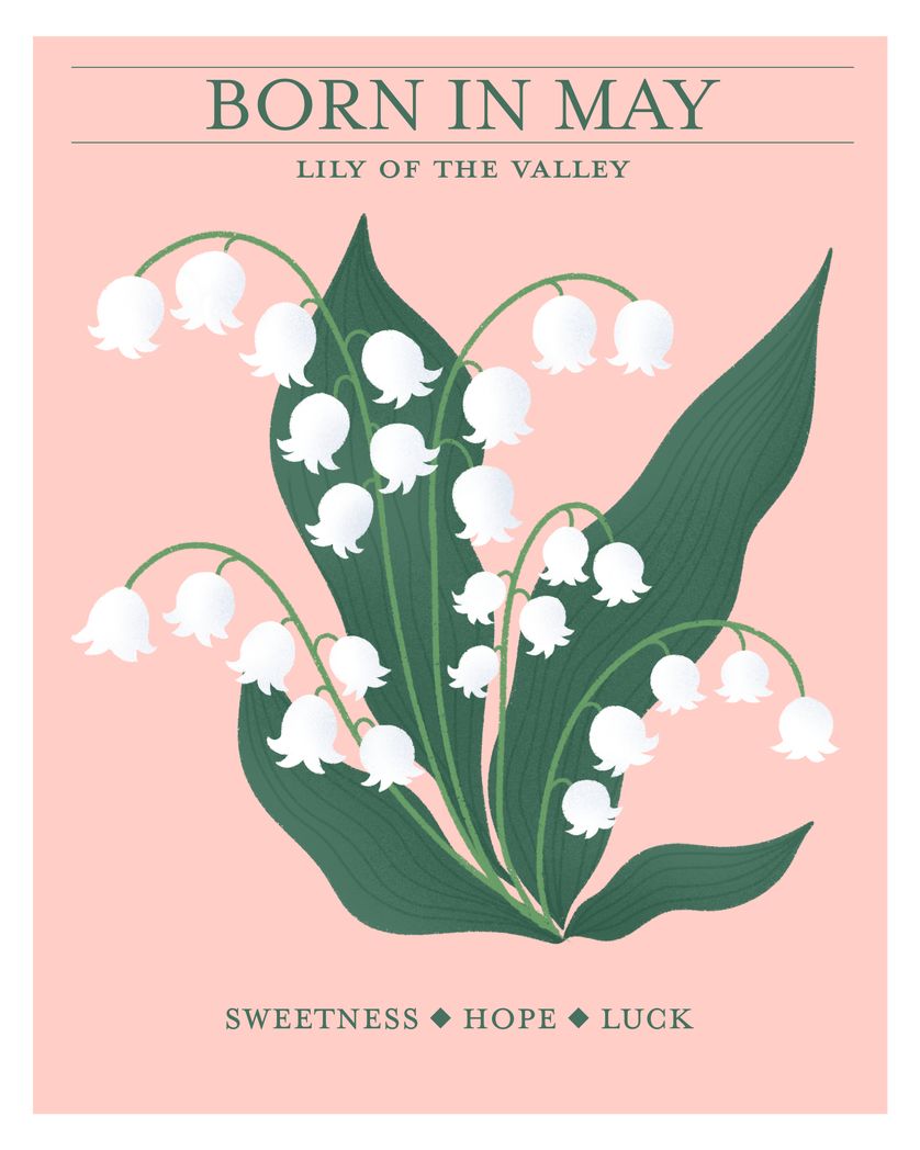 Card design "Birth flower May - group birthday ecard"