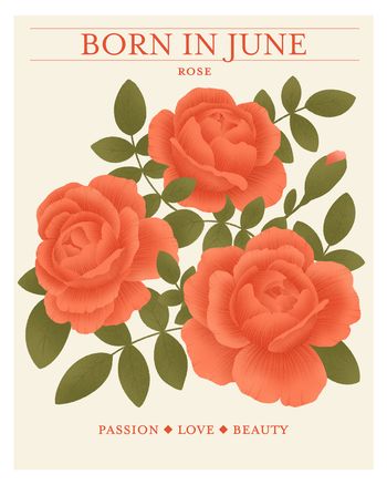 Use Birth flower June - group birthday ecard