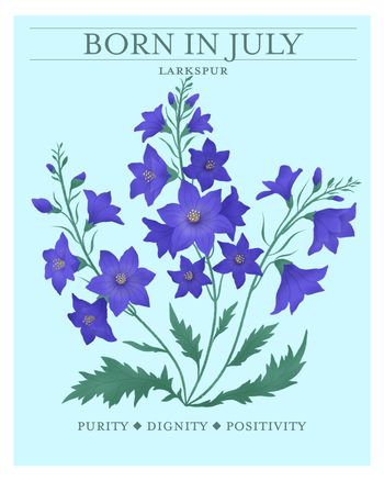 Use Birth flower July - group birthday ecard