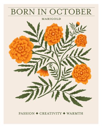 Use Birth flower October - group birthday ecard