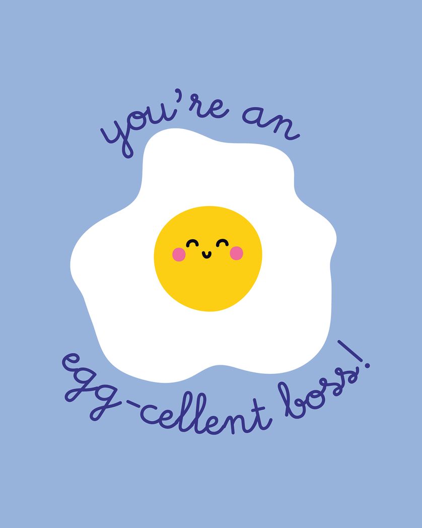 Card design "A good egg - group boss day ecard"