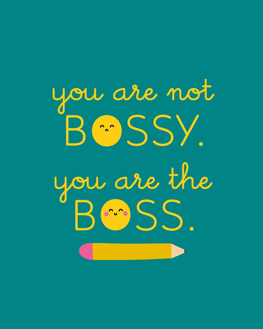 Card design "Not Bossy - group boss day ecard"
