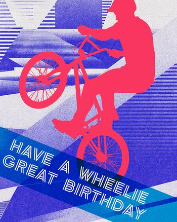 Use BMx bandit - group birthday ecard