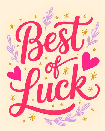Use cursive luck - group leaving ecard
