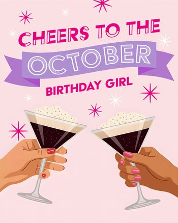 Use October drinks- group birthday ecard