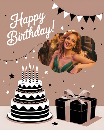 Use beige but classy - group birthday ecard