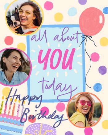 Use Bright and bubbly - group birthday ecard